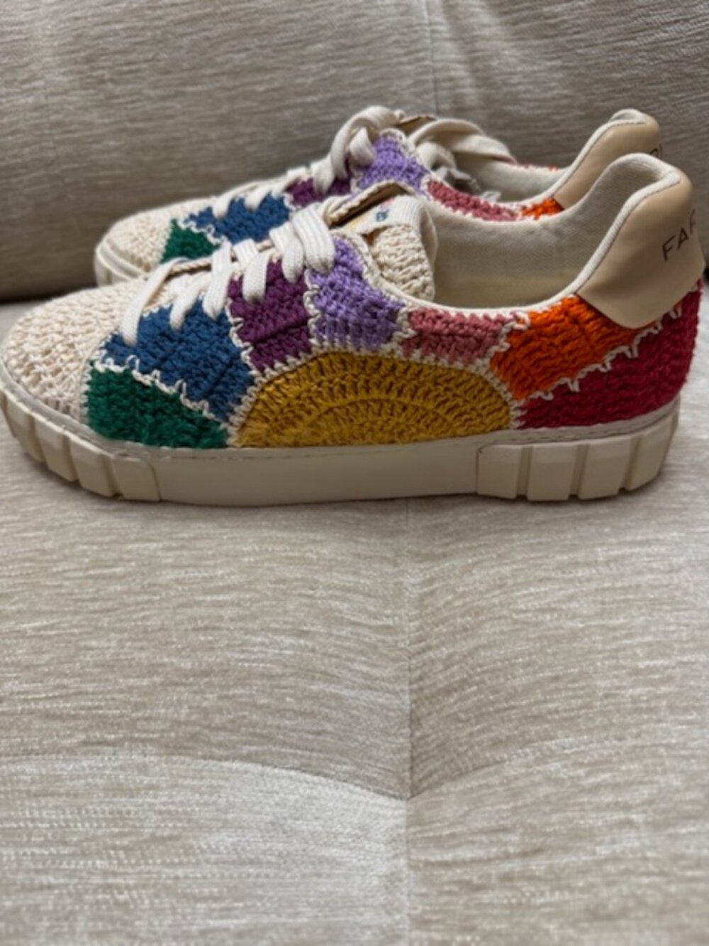 FARM Rio Rainbow Sun Crochet Flatform Sneakers 11